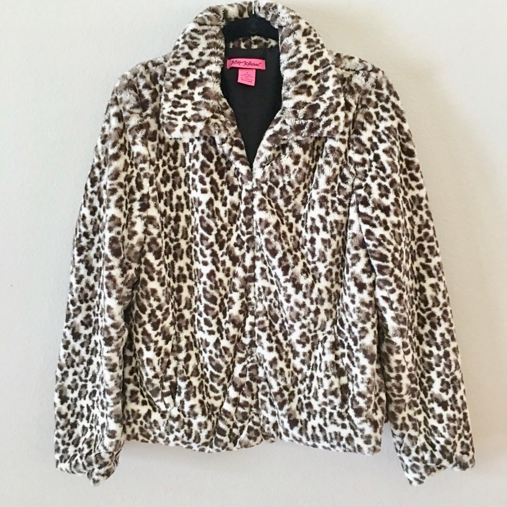 Betsey Johnson leopard coat S